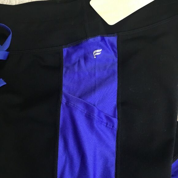 Fabletics Women Legging Medium Black Blue Mid-Rise Powerhold Tie Waist - Picture 3 of 7
